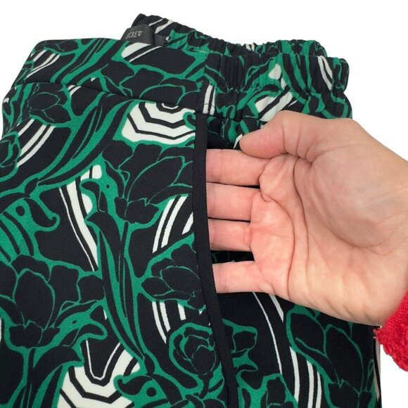 J. Crew Floral Pull-On Slim Fit Tuxedo Ankle Pants Women's Size 2 - Picture 6 of 9
